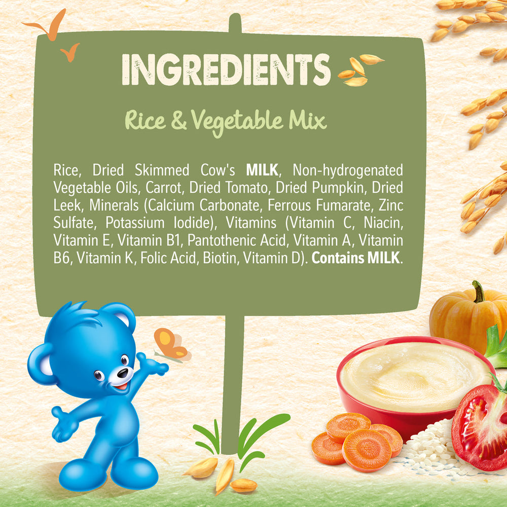 Nestlé Cerelac Rice & Vegetable Mix – Infant Cereal with Milk (From 6 Months) – 350g