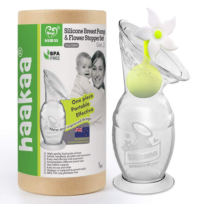 Haakaa 150ml Silicone Breast Pump & Flower Stopper Set Main Image