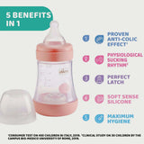 Chicco Perfect 5 Feeding Bottle – 150ml Silicone (Slow Flow)
