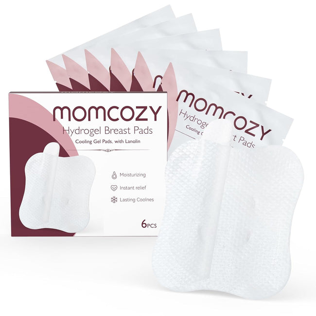 Momcozy Nursing Pads, Cooling Instant Hydrogel Nipple Pads Relief for Sore Nipples Hover Image