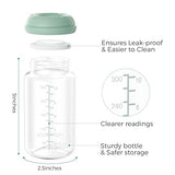 Momcozy Natural Baby Bottle, 11oz Wide-Neck Breast Milk Container*4