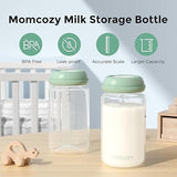 Momcozy Natural Baby Bottle, 11oz Wide-Neck Breast Milk Container*4