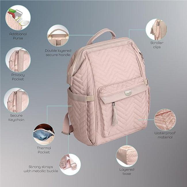 Moon Elisa Diaper Backpack – Pink Main Image