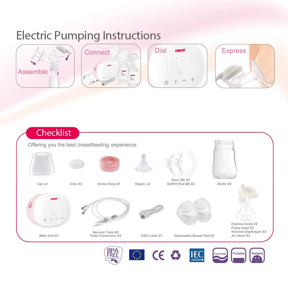 Farlin Ele-Dual Electric Breast Pump – Compact, Customizable & Ultra-Quiet