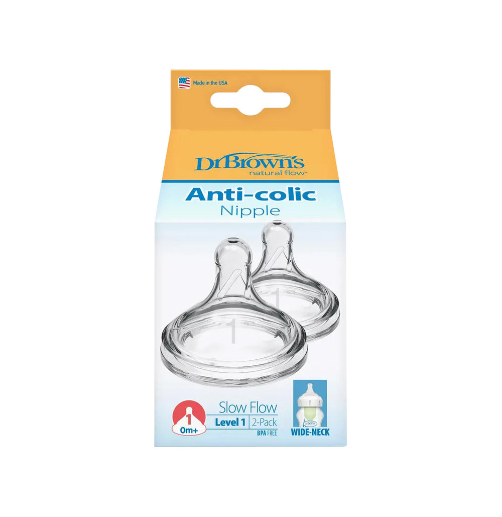 Dr. Brown's Natural Flow Level 1 Wide Neck  Silicone Nipple