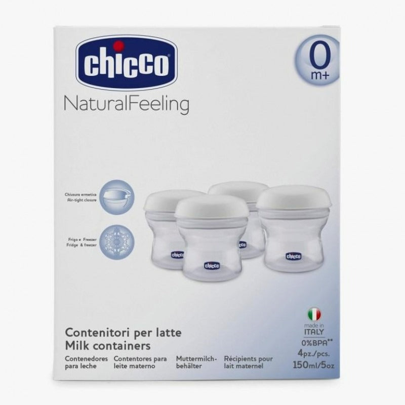 Chicco Natural Feeling Milk Container - 4Pcs