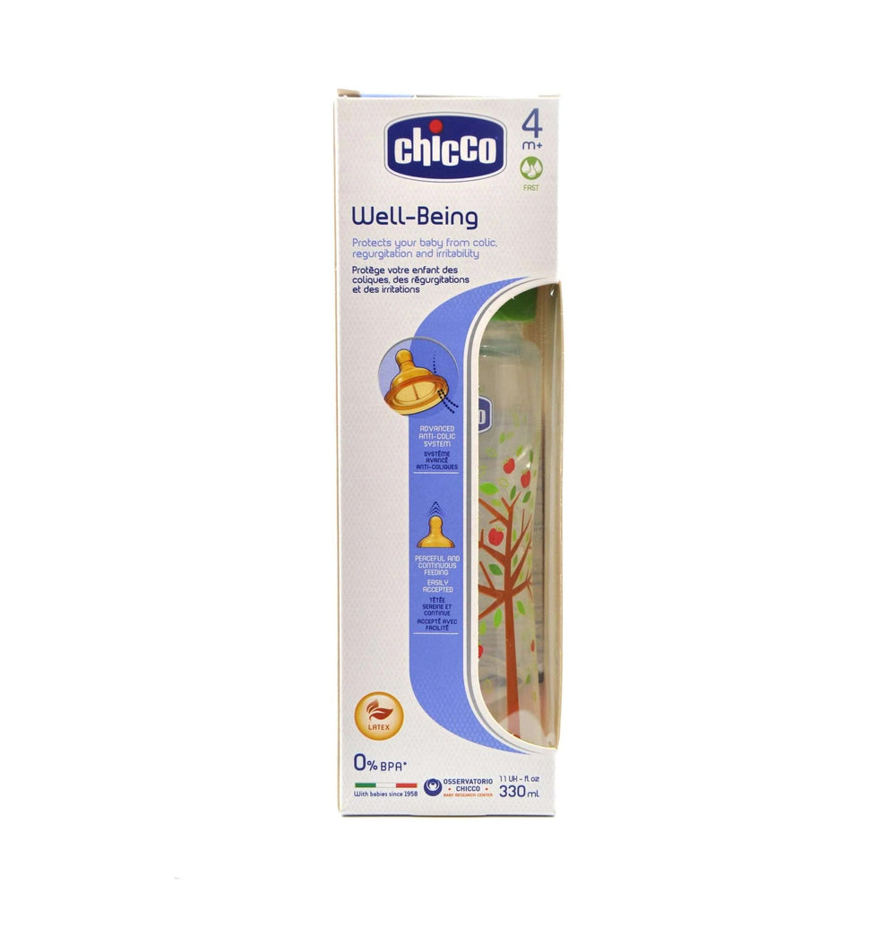 Chicco Bottle Well Being Unisex 330 ml Fast Latex
