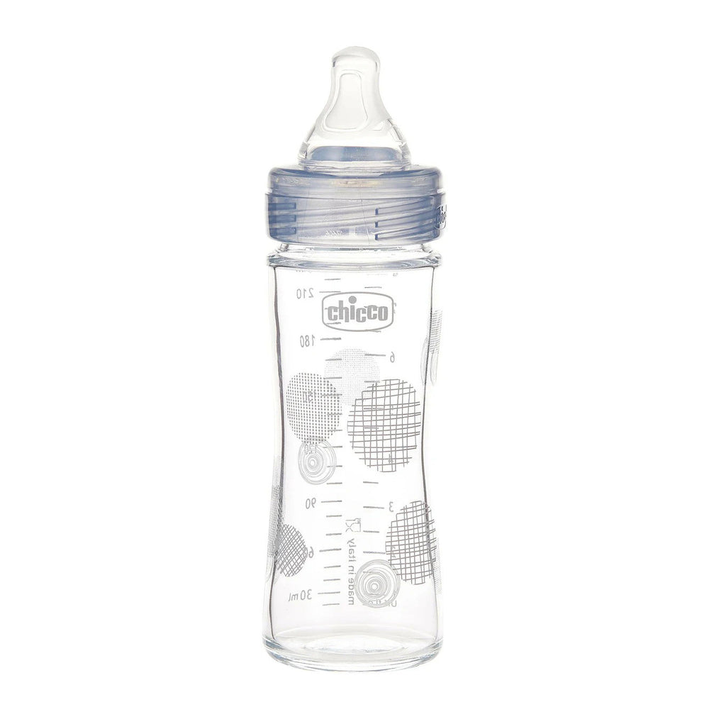 Chicco Well Being Glass Bottle Unisex 240 ml - Slow Flow