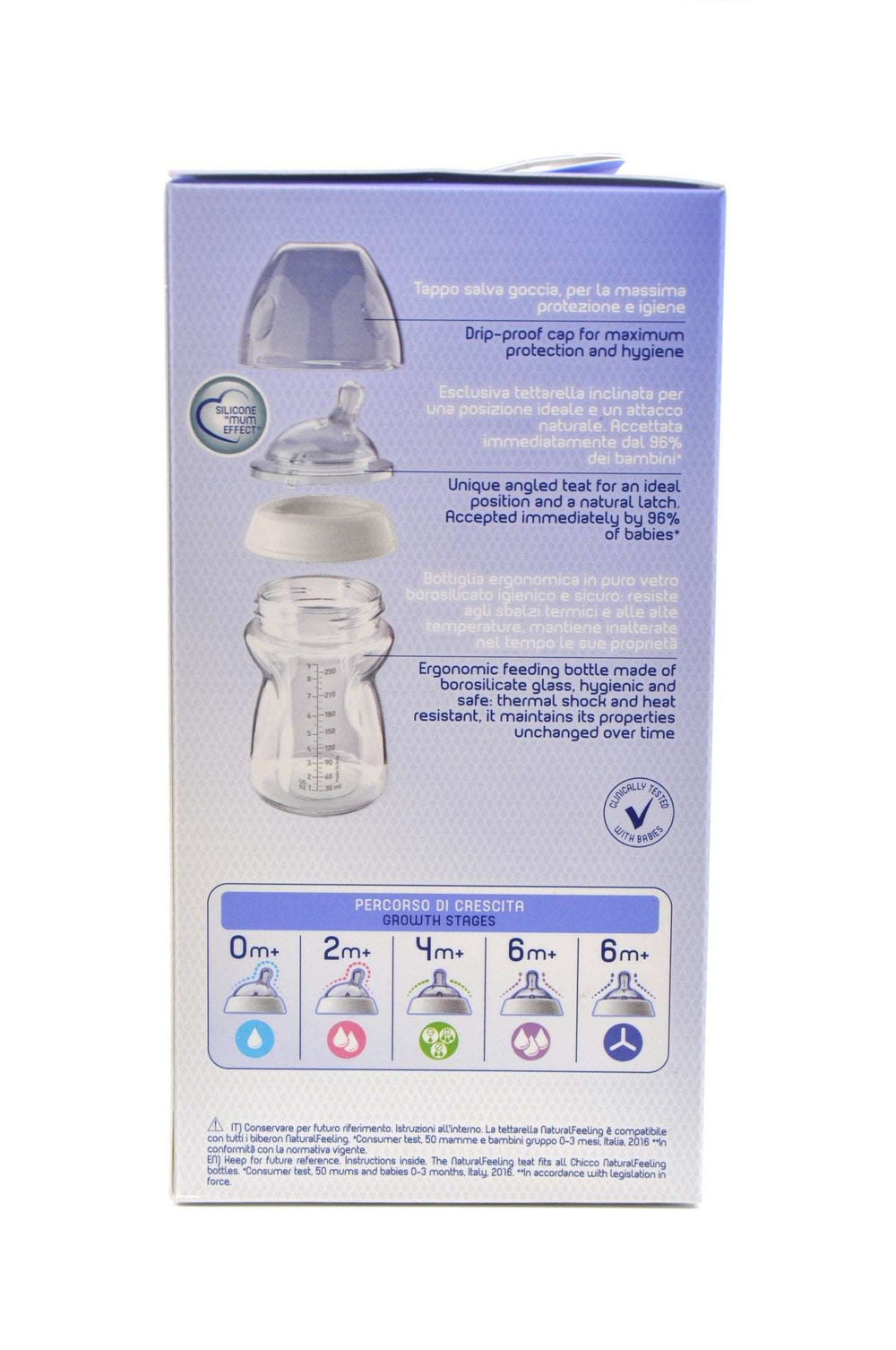 Chicco Feeding Bottle Natural Feeling Glass 0+ Months
