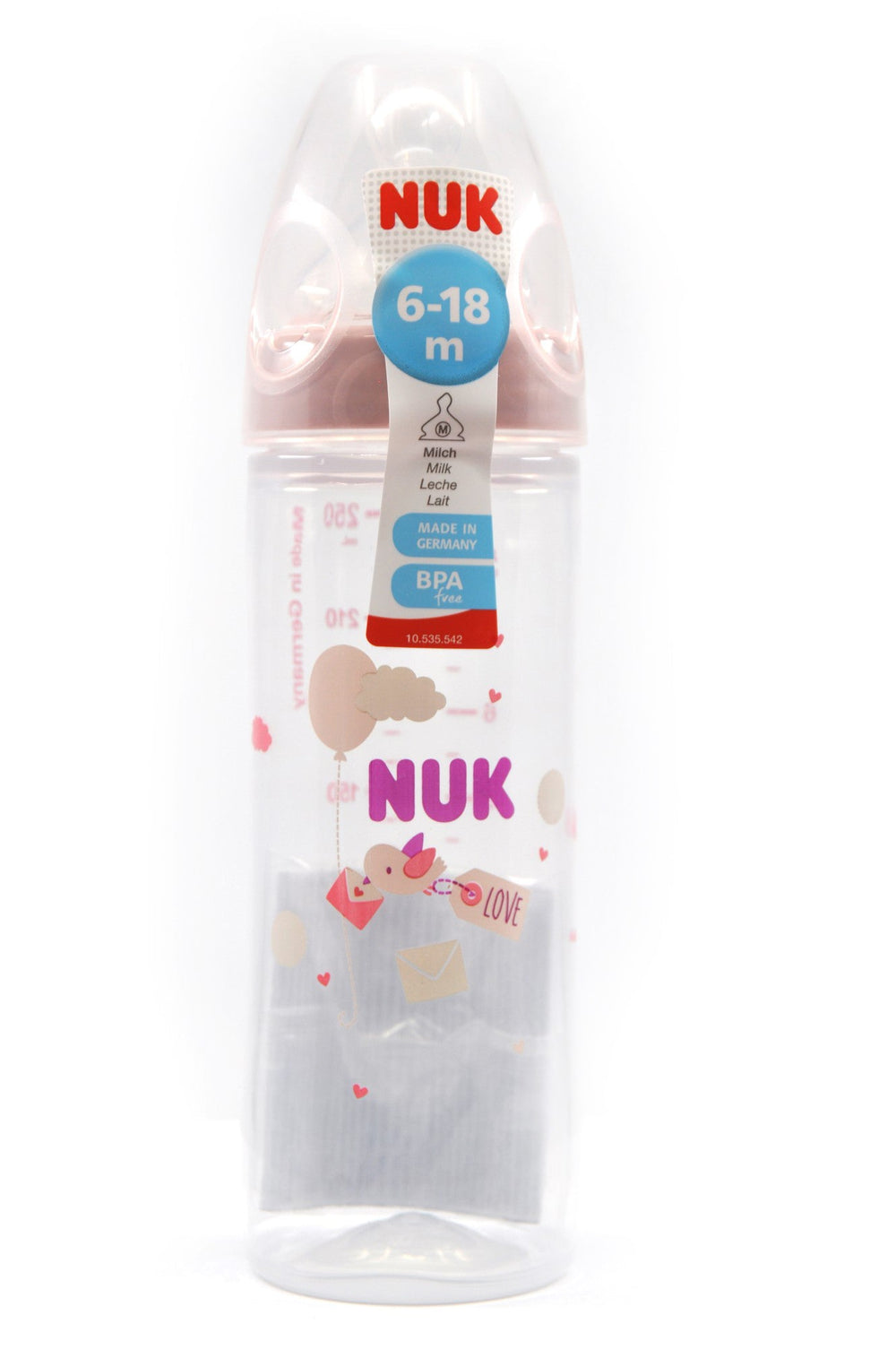 NUK Classic Love Plastic Bottle Size 2 250ml