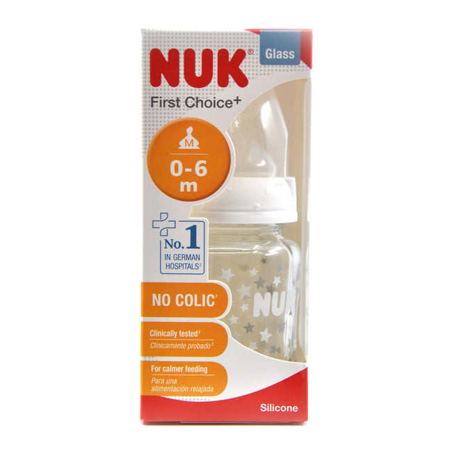 NUK First Choice Plus Bottle Glass Silicone Size 1 120ml Main Image