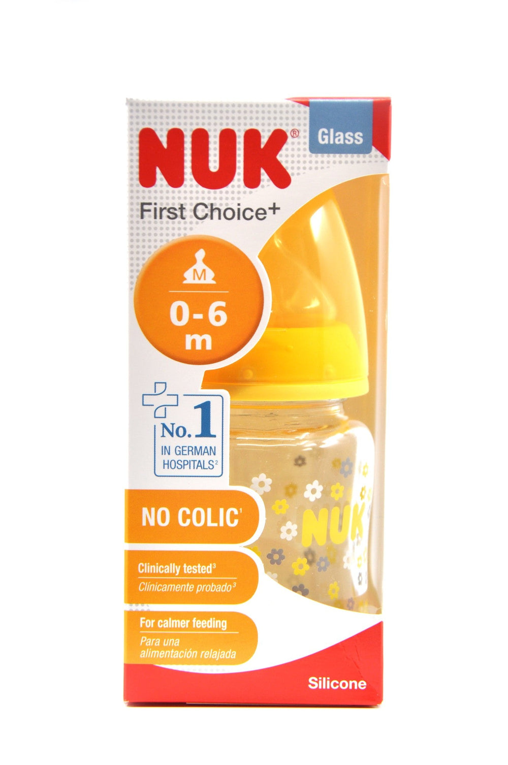 NUK First Choice Plus Bottle Glass Silicone Size 1 120ml