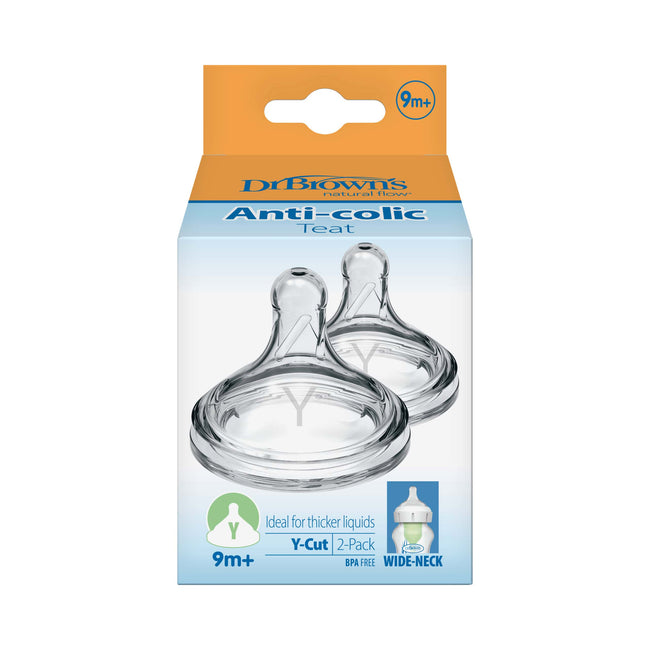 Dr. Brown's Y-Cut W-N Silicone Options+ Nipple, 2-Pack (9M+) Hover Image