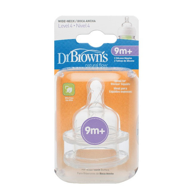 Dr. Brown's Natural Flow Level 4 Wide Neck  Silicone Nipple (9m+)