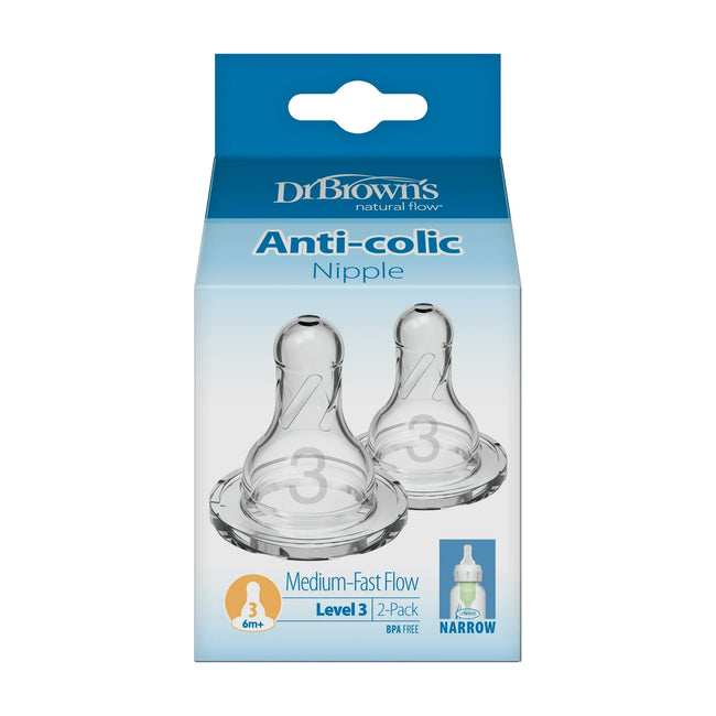 Dr. Brown's Natural Flow Level 3 Narrow Silicone Nipple Hover Image