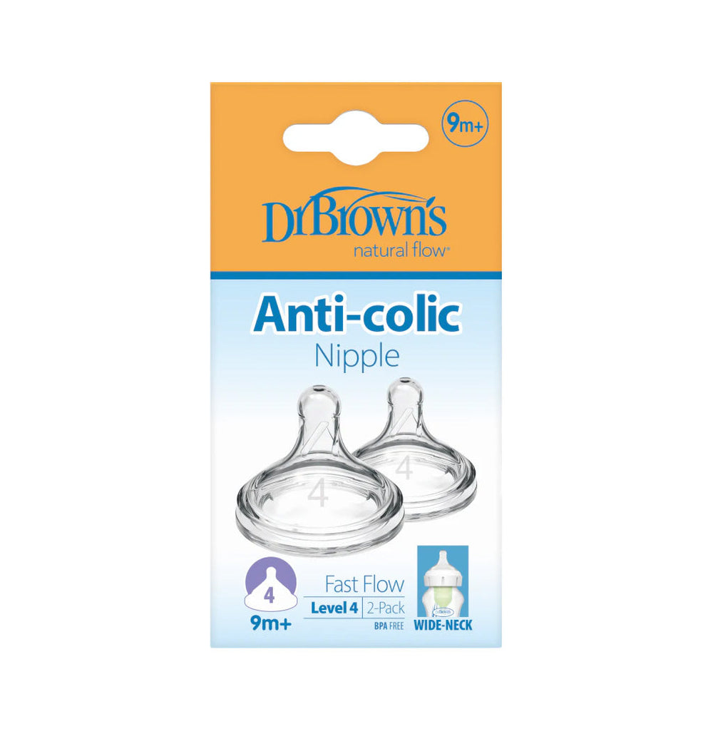 Dr. Brown's Natural Flow Level 4 Wide Neck  Silicone Nipple (9m+)