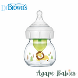 Dr. Brown's Glass W-N Options+ Bottle with Lion Deco and Preemie Nipple - 60mL