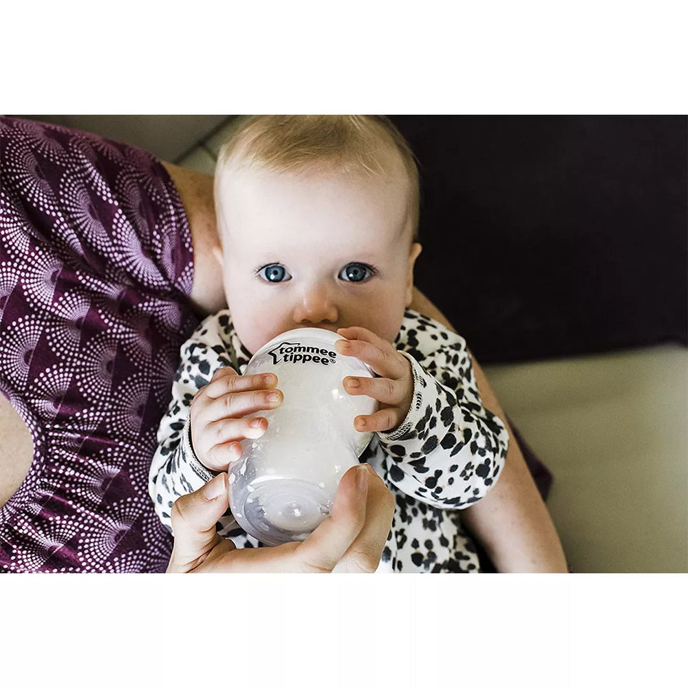 Tommee Tippee Closer to Nature Feeding Bottle, 260ml x 2  - Clear