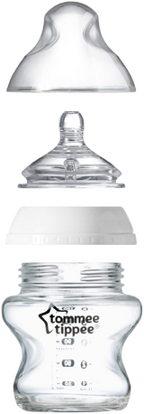 Tommee Tippee Closer To Nature Glass Feeding Bottle Clear
