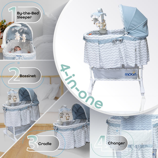 MOON Soffy 4-in-1 Convertible Cradle – Grey Line Main Image
