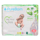 Pure Born Organic Bamboo Baby Diapers NB 68