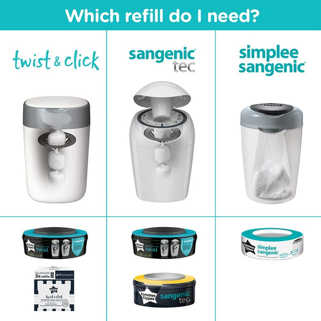 Tommee Tippee Twist & Click Advance Nappy Bin Main Image