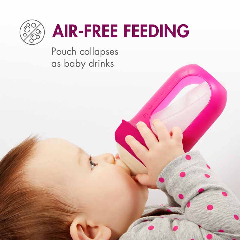 Tomy Boon Nursh Silicone Pouch Bottle 8oz – 3 Pack