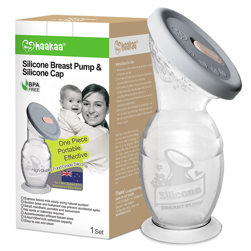 Haakaa Gen. 2 Silicone Breast Pump with Suction Base & Leak Proof Silicone Cap