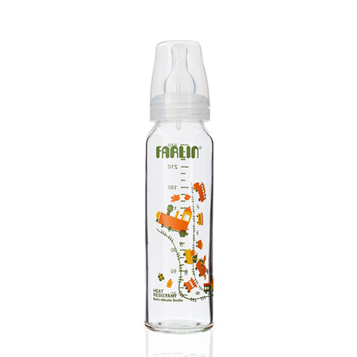 Farlin Heat Resistant Glass Feeding Bottle 240ml