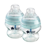 Tommee Tippee Advanced Anti-Colic Feeding Bottle, Slow Flow, 150ml x2 - Blue