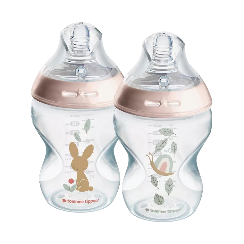 Tommee Tippee Closer to Nature Feeding Bottle, 260ml x 2 - Girl