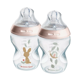 Tommee Tippee Closer to Nature Feeding Bottle, 260ml x 2 - Girl