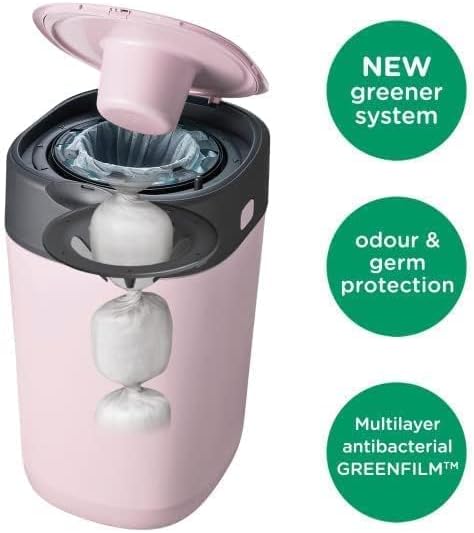Tommee Tippee Twist & Click Nappy Disposal Tub – Pink