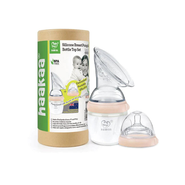 Haakaa Gen. 3 160ml Silicone Breast Pump & Bottle Top Set Hover Image