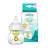 Dr. Brown's Glass W-N Options+ Bottle with Lion Deco and Preemie Nipple - 60mL